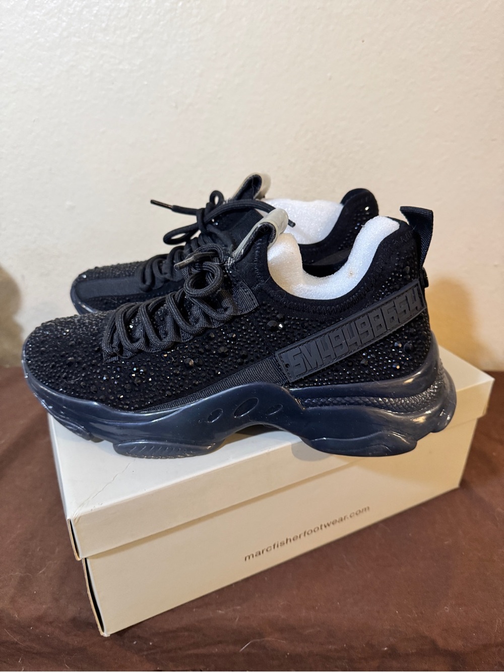 Steve Madden Black Glitter Kids Sneakers